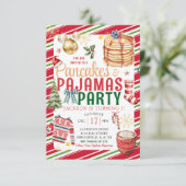 Elegante kerstpannenkoek pyjama vakantie verjaarda kaart (Staand voorkant)