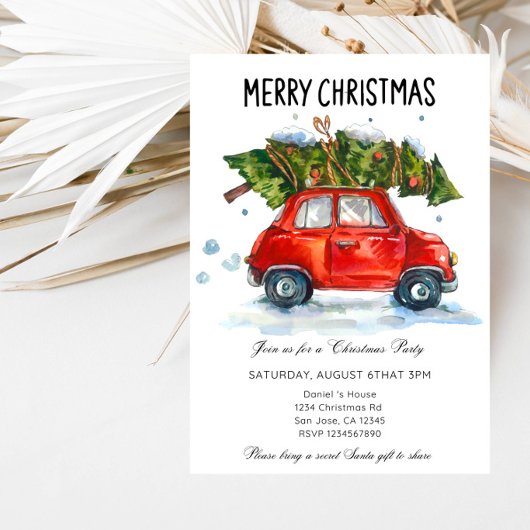 Elegante Kerstparty met Dennenboom Kaart