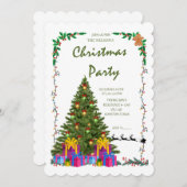 Elegante Kerstparty Uitnodiging Met Schulpvormige  (Voorkant / Achterkant)