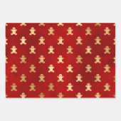 Elegante kerstpatronen voor rood en goud inpakpapier vel (Voorkant 2)