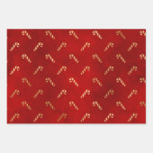 Elegante kerstpatronen voor rood en goud inpakpapier vel (Voorkant 3)