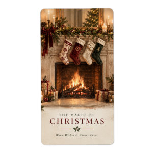 Elegante kerstpersoonlijke familiemutsen etiket