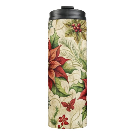 Elegante kerstreismok – Vakantie Thermal Cup Thermosbeker (Voorkant)