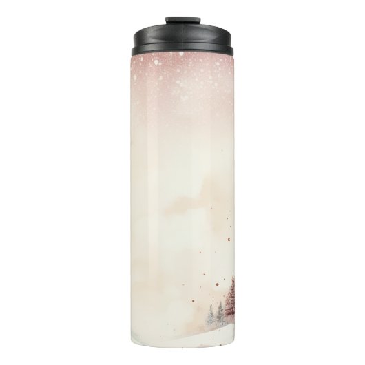 Elegante kerstreismok – Vakantie Thermal Cup Thermosbeker (Voorkant)