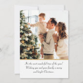 Elegante Kerstrendier Foto Deep Blue Flat Kaart (Achterkant)