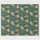 Elegante Kerstrendier Foto Forest Green Cadeaupapier (Vlak)