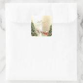 Elegante kerstrendieren Santa Claus Sleigh Vierkante Sticker (Tas)