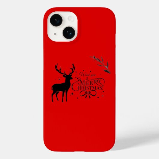 Elegante kerstrendierkunst met vakantiewensen Case-Mate iPhone case (Achterkant)