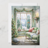 Elegante kerstscène kaart traditionele feestdagen  (Voorkant)