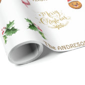 Elegante Kerstscript Candy Grappige Koekje Cadeaupapier (Rol Hoek)