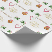 Elegante Kerstscript Candy Grappige Koekje Cadeaupapier (Hoek)
