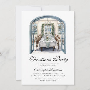 Elegante kerstscriptdiner / feestuitnodiging kaart