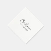 Elegante Kerstservetten met Zwarte Hand Lettered Servet (Hoek)