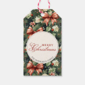 Elegante kerstsfeer gepersonaliseerd cadeaulabel (Voorkant)