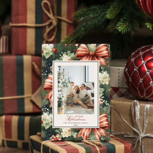 Elegante kerstsfeer gepersonaliseerd feestdagenkaart