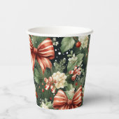 Elegante kerstsfeer gepersonaliseerd papieren bekers (Achterkant)