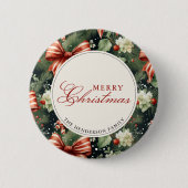 Elegante kerstsfeer gepersonaliseerd ronde button 5,7 cm (Voorkant)