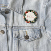 Elegante kerstsfeer gepersonaliseerd ronde button 5,7 cm (In situ)