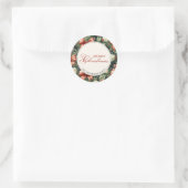 Elegante kerstsfeer gepersonaliseerd ronde sticker (Tas)