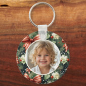 Elegante kerstsfeer gepersonaliseerd sleutelhanger (Achterkant)
