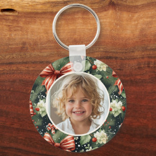 Elegante kerstsfeer gepersonaliseerd sleutelhanger