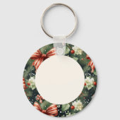 Elegante kerstsfeer gepersonaliseerd sleutelhanger (Achterkant)