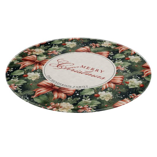 Elegante kerstsfeer gepersonaliseerd snijplank (Hoek)