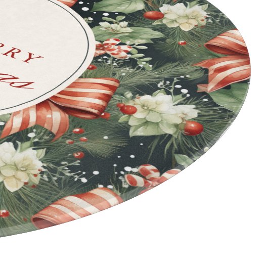 Elegante kerstsfeer gepersonaliseerd snijplank (Hoek)