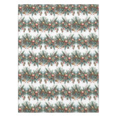 Elegante kerstslinger groen op wit tafelkleed (Voorkant)