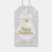 Elegante Kerstsneeuwvlokken Kerstbal Cadeaulabel (Voorkant)