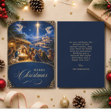 Elegante Kerststal Blauw Goud