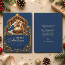 Elegante Kerststal Blauw Goud