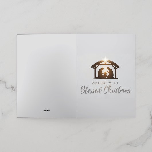 Elegante kerststal kerst Kaart (Buiten Laag)