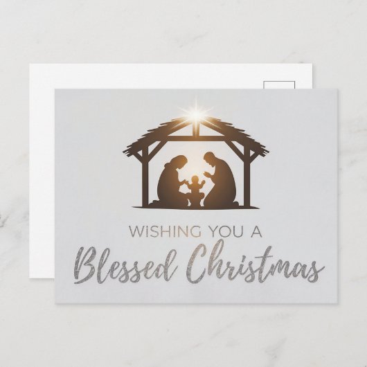 Elegante kerststal kerst Kaart (Voorkant / Achterkant)