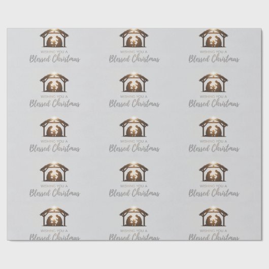 Elegante kerststal kerst Kaart Cadeaupapier (Vlak)