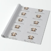 Elegante kerststal kerst Kaart Cadeaupapier (Uitgerold)