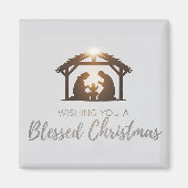 Elegante kerststal kerst Kaart Magneet (Voorkant)