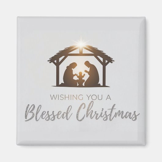 Elegante kerststal kerst Kaart Magneet (Voorkant)