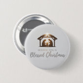 Elegante kerststal kerst Kaart Ronde Button 5,7 Cm (Voorkant /achterkant)