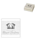 Elegante kerststal kerst Kaart Rubberstempel (Gestempeld)