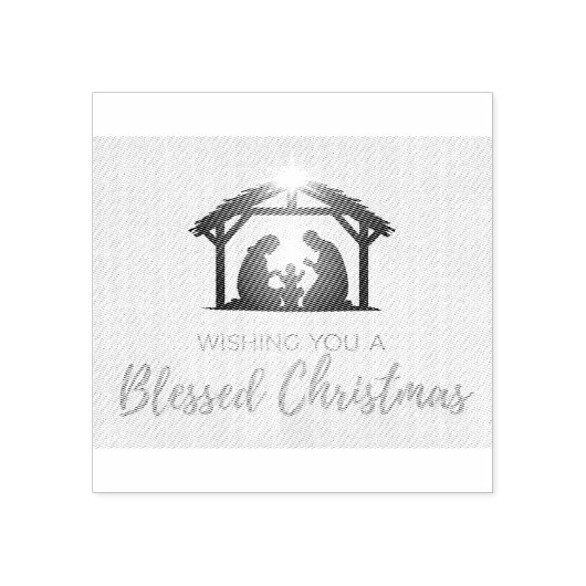 Elegante kerststal kerst Kaart Rubberstempel (Afrduk)