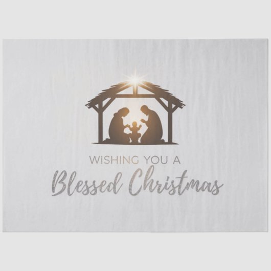 Elegante kerststal kerst Kaart Tissuepapier (Voorkant)