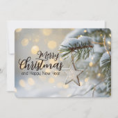 Elegante Kerstster Ornamenteer Tak Feestdagenkaart (Voorkant)