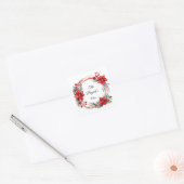 Elegante kerststerkrans gepersonaliseerd vierkante sticker (Envelop)