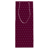 Elegante Kerststerren Foto & Naam Donkere Wijn Wijn Cadeautas (Achterkant)