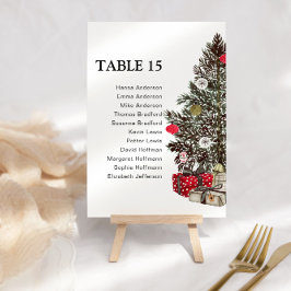 Elegante Kersttafel Kaart Nummers Zitkaart