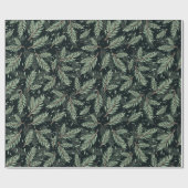 Elegante kersttakken op zwart cadeaupapier (Vlak)