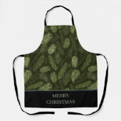 Elegante kersttakken op zwart schort (Voorkant)