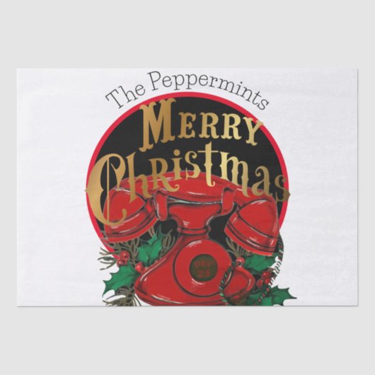 elegante kersttelefoon tissuepapier (Voorkant)