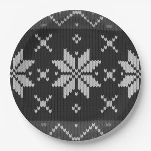 Elegante Kersttrui Scandinavisch gebreid Zwart Papieren Bordje